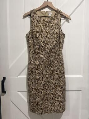 J.Crew Leopard Print Sleeveless Sheath Dress Size 2